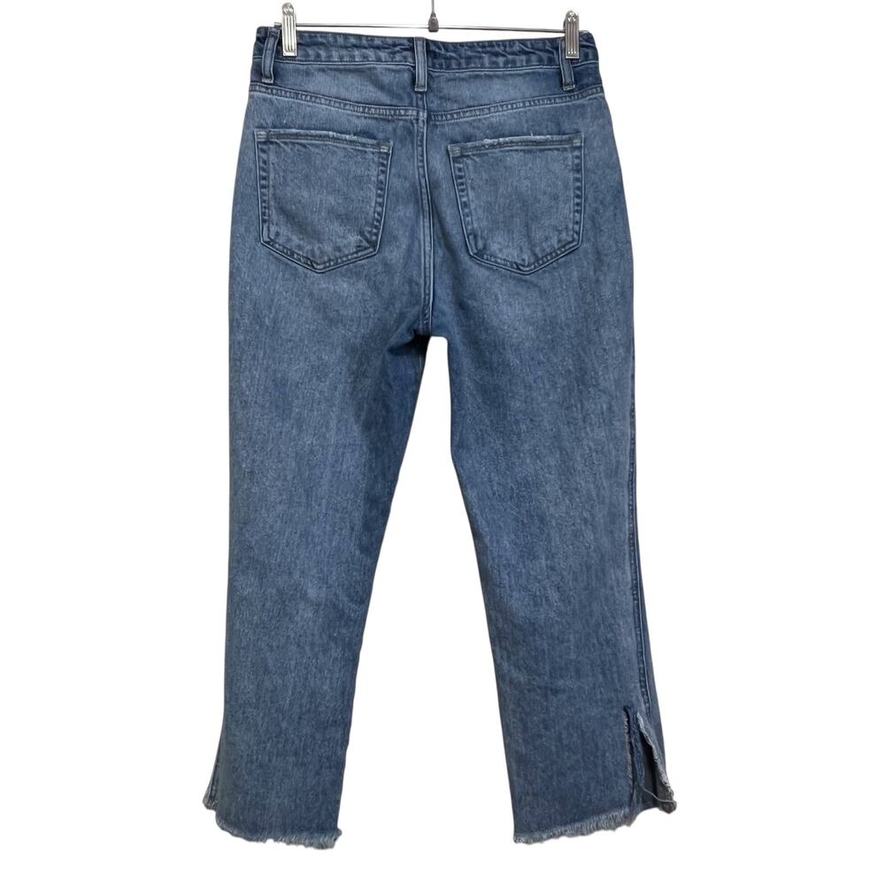 Flying Monkey Distressed Straight Leg Jeans Womens 28 Cropped Raw Hem Ripped - Picture 2 of 11